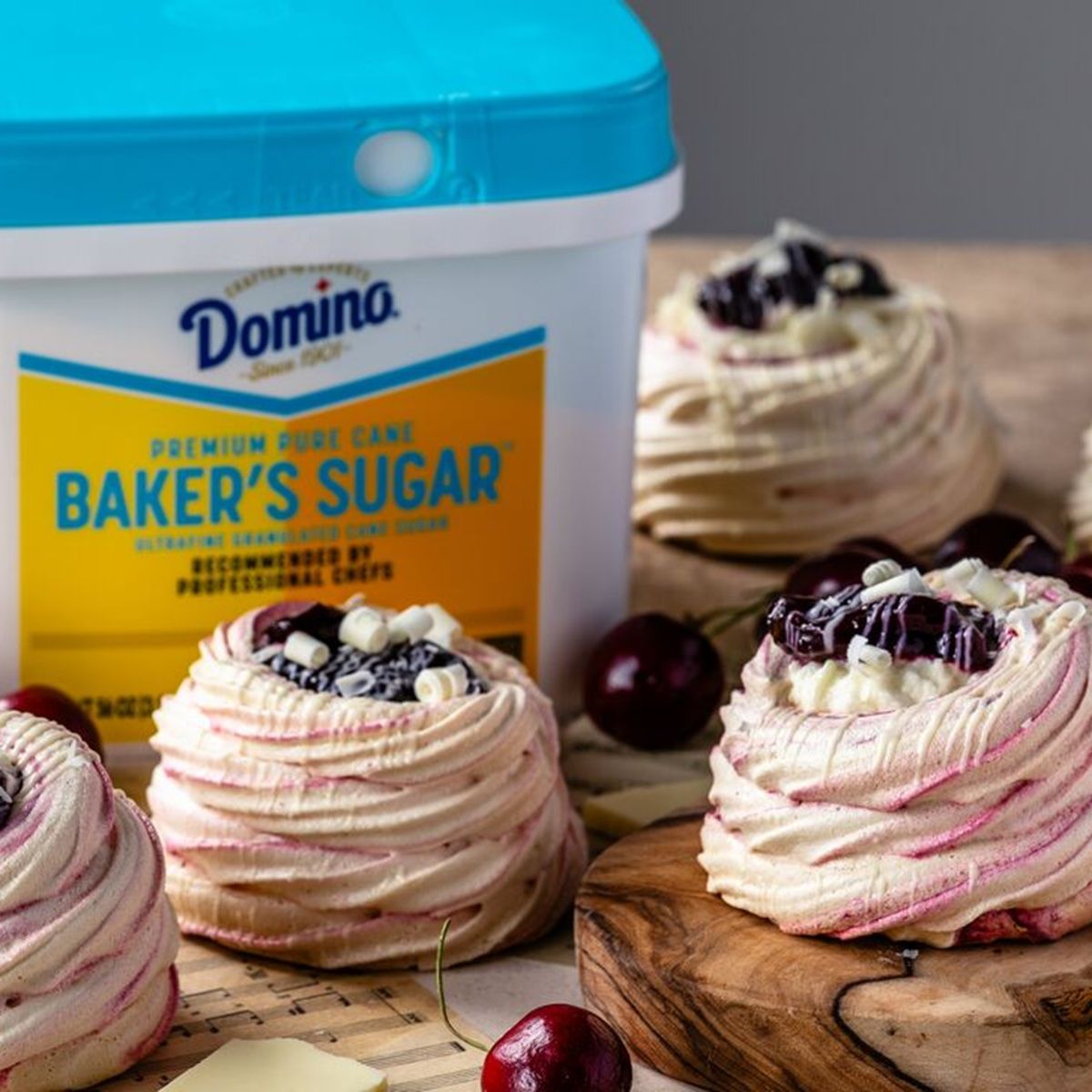 Amaretto Cherry Pavlovas - Domino Sugar Recipe |  |
