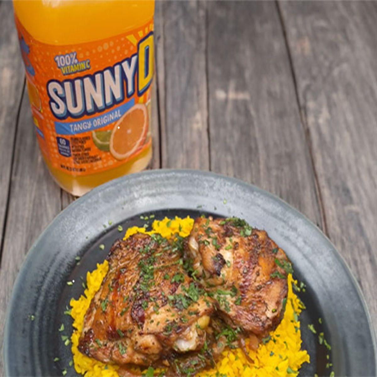 Chicken Thighs with Yellow Rice - Sunny D Recipe |  |