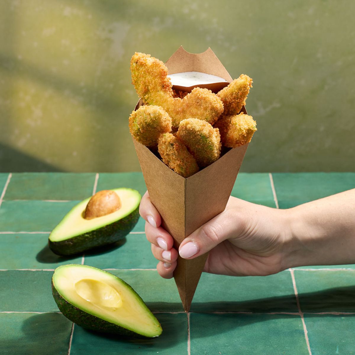 Crispy Chipotle Avocados with Lime Crema - Wesson Recipe |  |