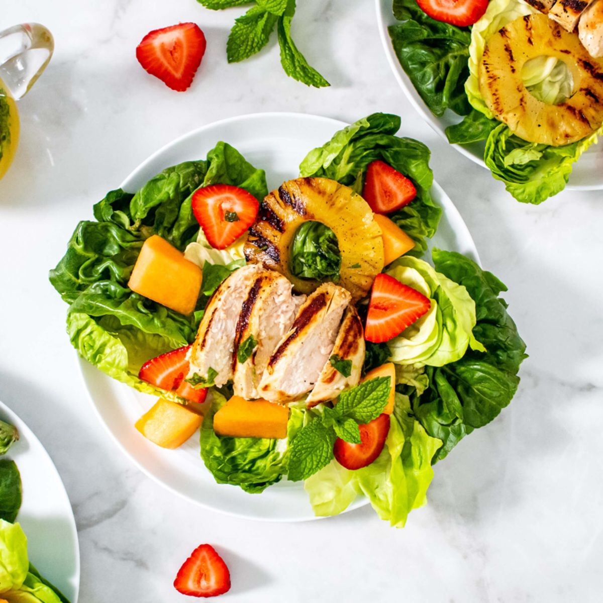 Grilled Chicken and Fruit Salad with Pineapple Mint Dressing - Dole Recipe |  |