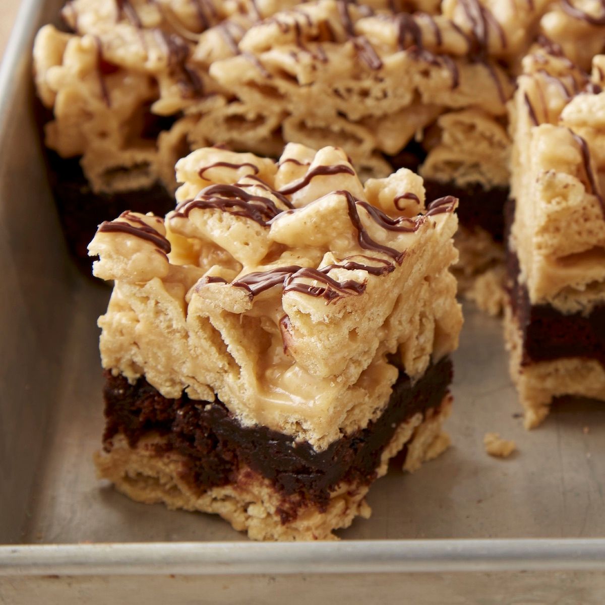 Brownie Batter-Peanut Butter Chex™ Bars Recipe |  |