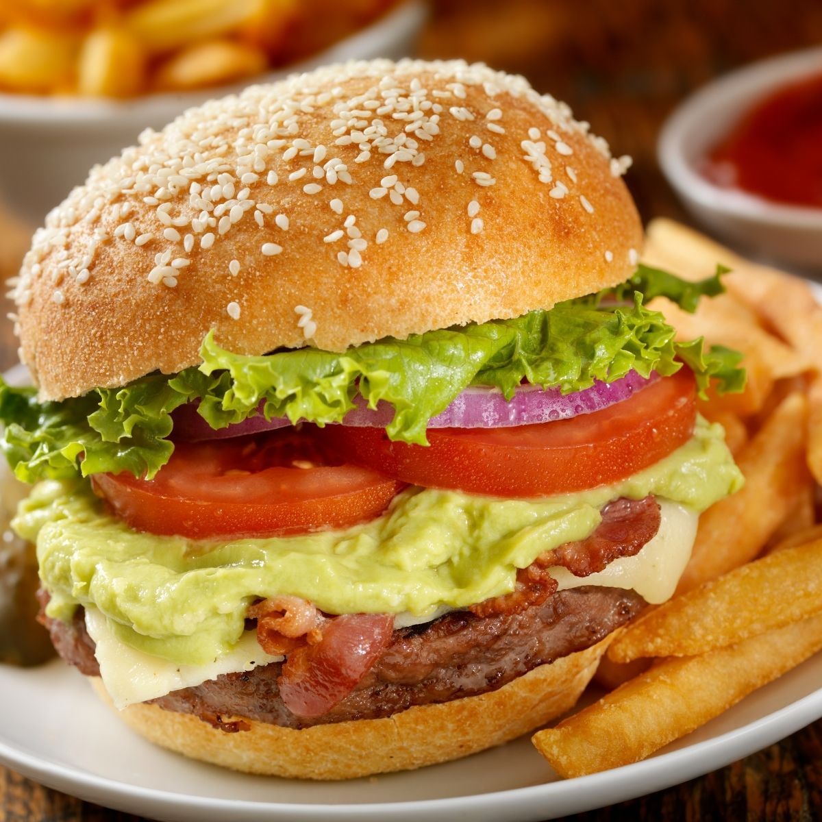 Guacamole Cheddar Burger -  Urban Meadow® Recipe |  |