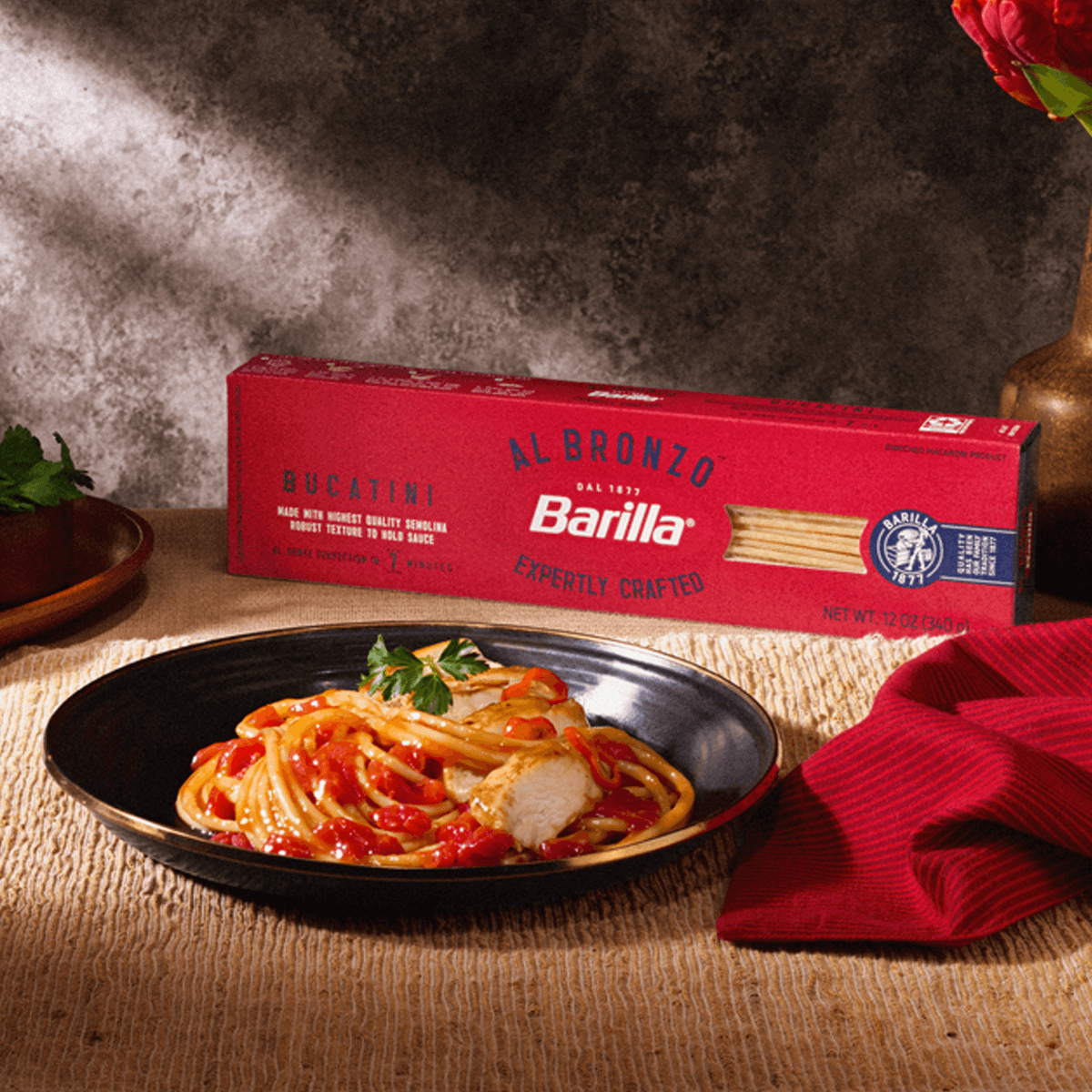 Al Bronzo Bucatini with Spicy Chicken Ragout - Barilla Recipe |  |
