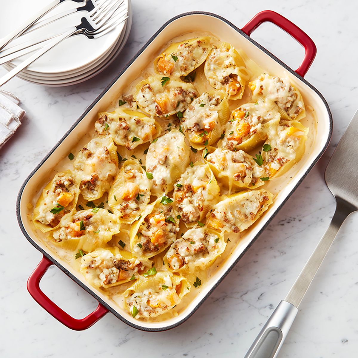 Butternut Squash and Fennel Sausage Shells - Kraft Recipe |  |