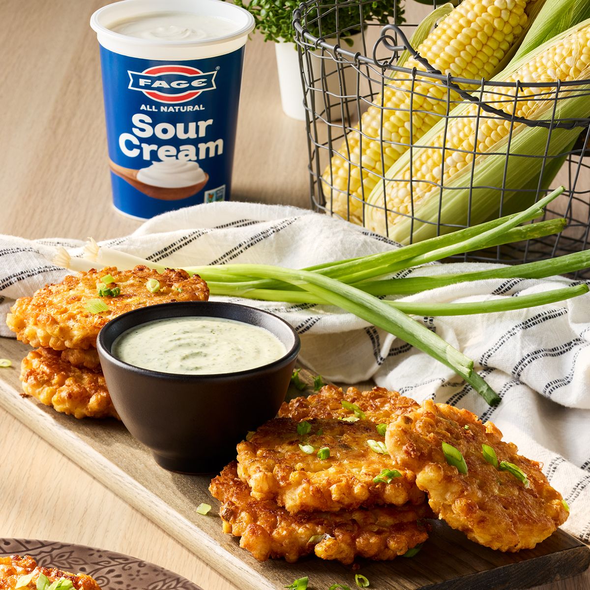 Sour Cream Corn Fritters - Fage Recipe |  |