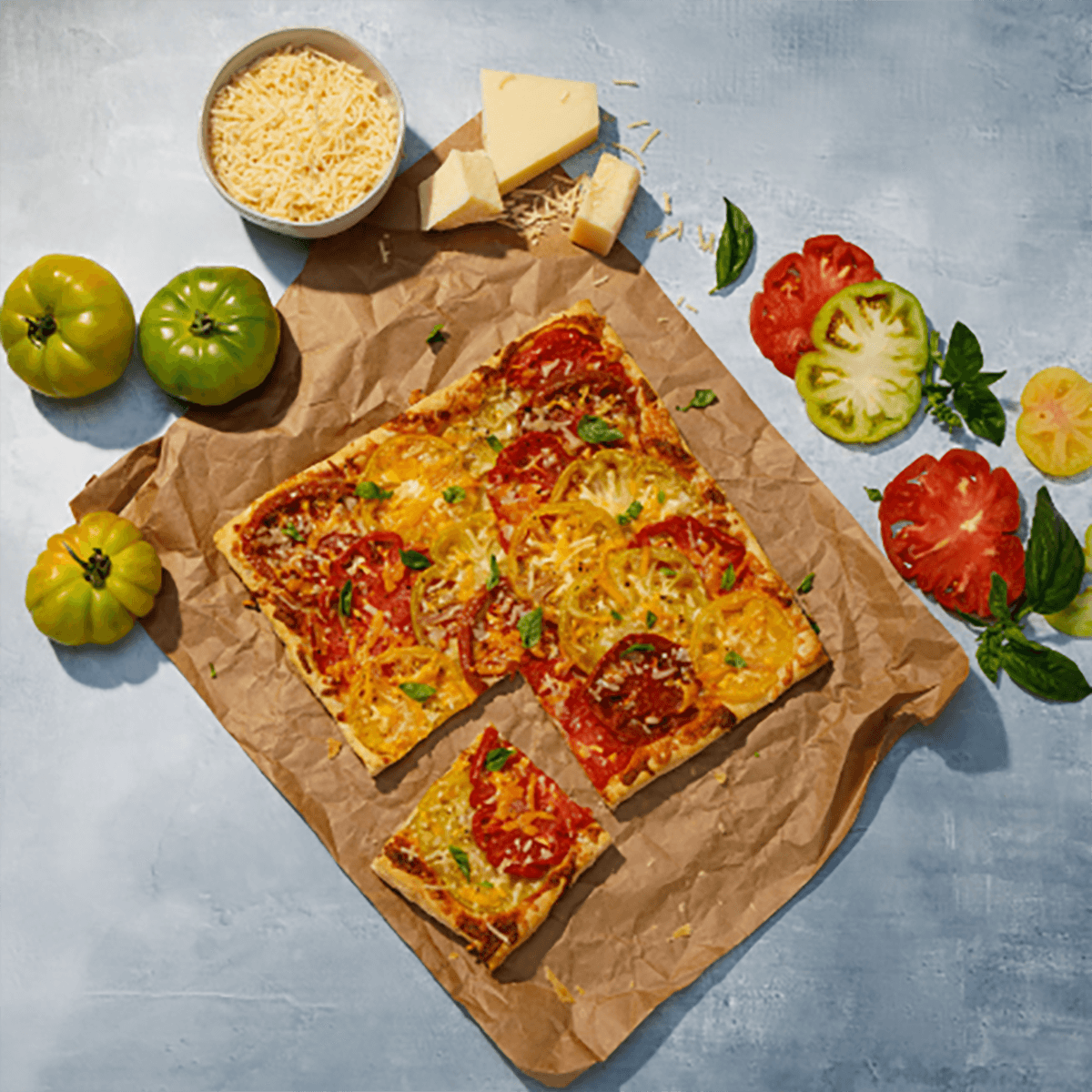 3 Cheese Summer Tomato Tart Recipe |  |
