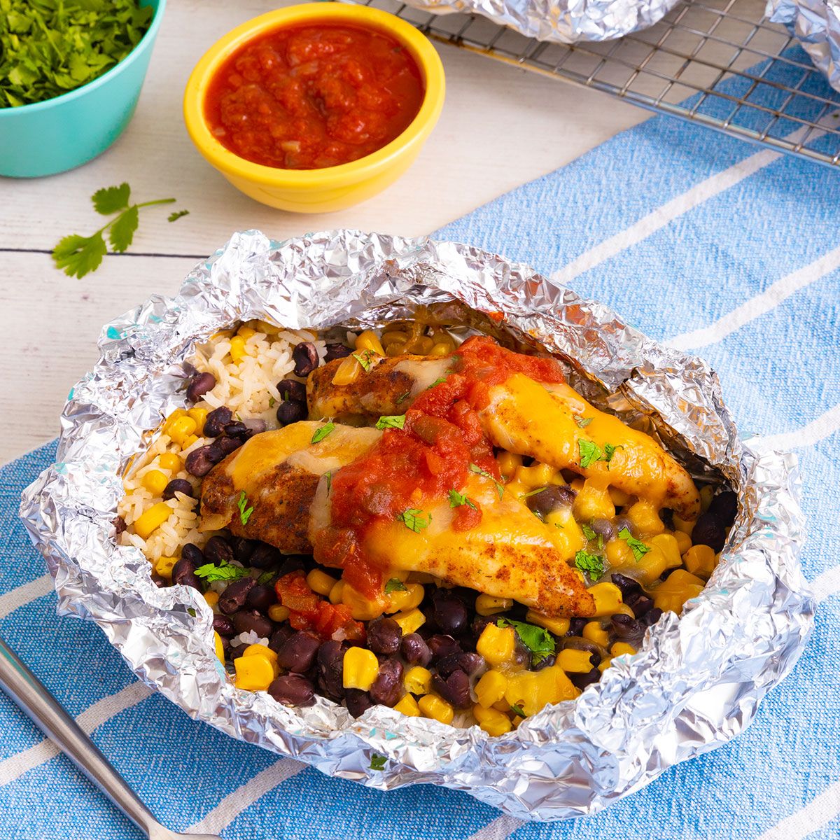 Chicken Burrito Bowl Foil Packs - Essential Everyday Recipe |  |