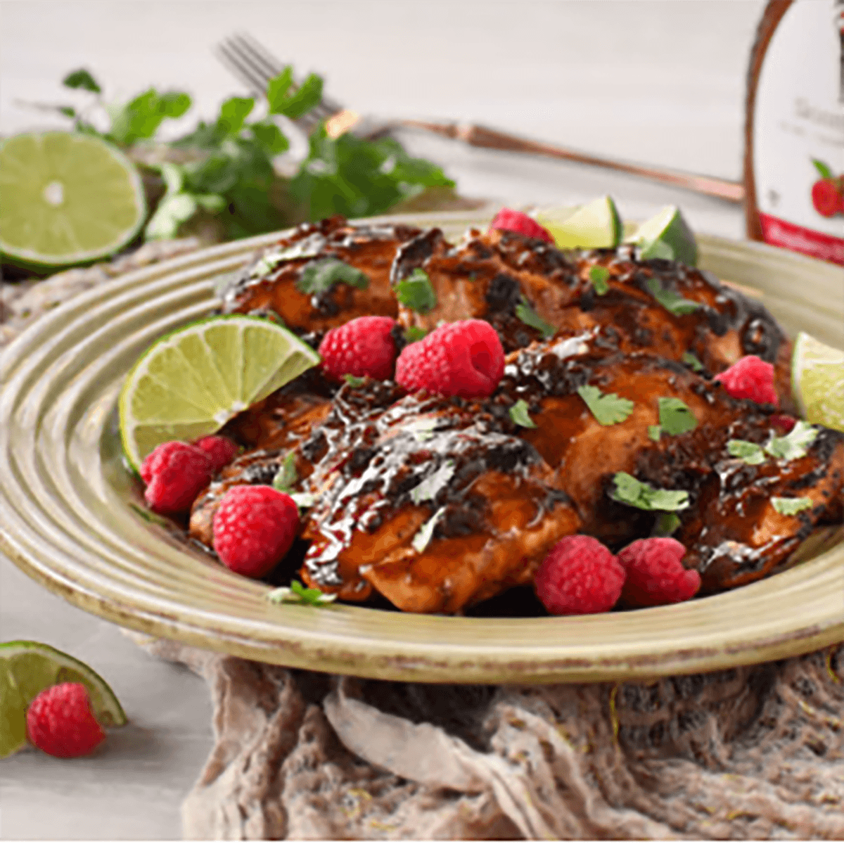 Raspberry Chipotle Chicken Thighs - Skinnygirl Recipe |  |