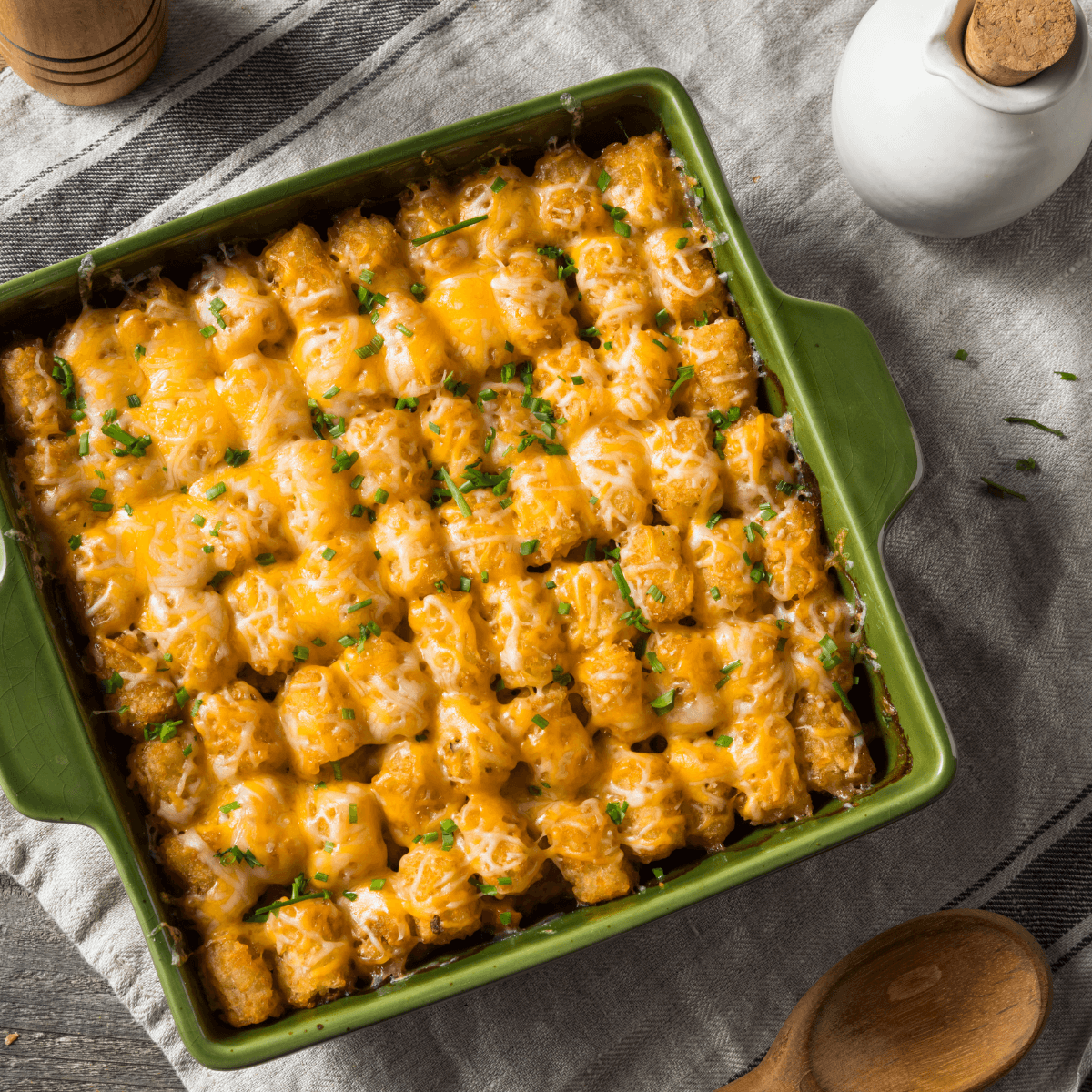 Cheesy Ground Beef Tater Tot Casserole - Urban Meadow Recipe |  |