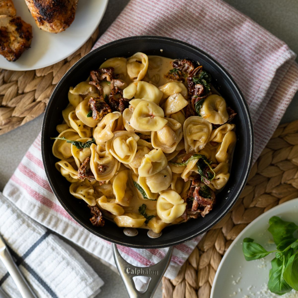 Creamy Tortellini with Chicken, Kale &amp; Sun Dried Tomatoes - Rosina Celentano Recipe |  |