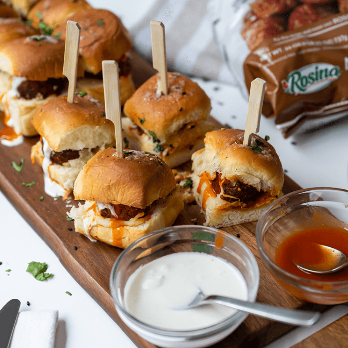 Buffalo Style Meatball Sliders - Rosina Celentano Recipe |  |