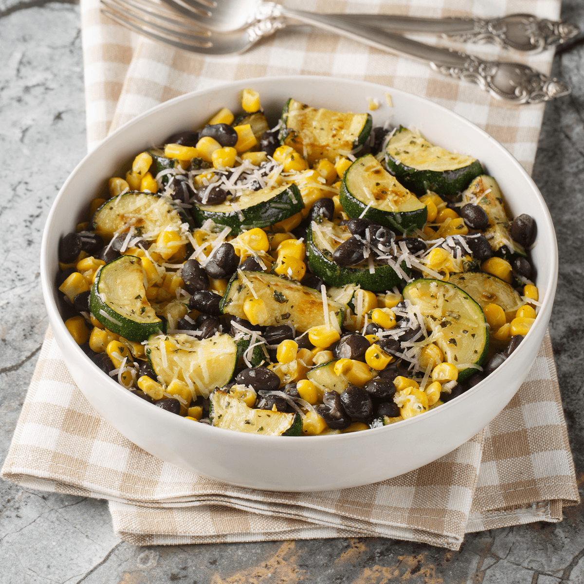 Summer Roasted Zucchini &amp; Corn Salad - Urban Meadow Recipe |  |