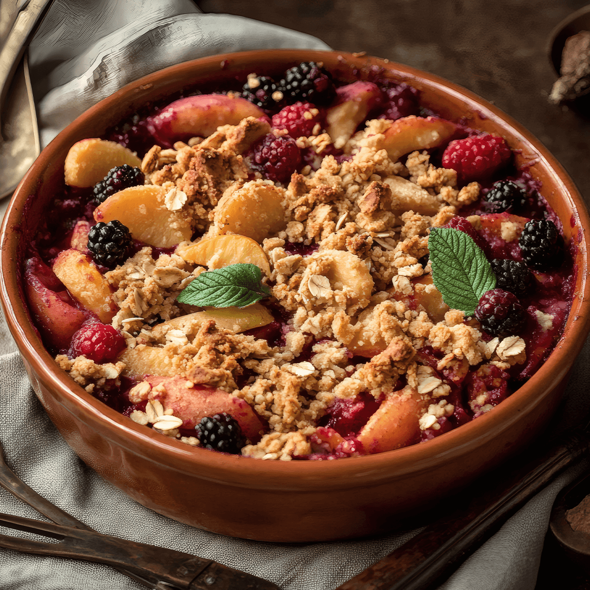 Summer Stone Fruit &amp; Berry Crumble - Urban Meadow Recipe |  |