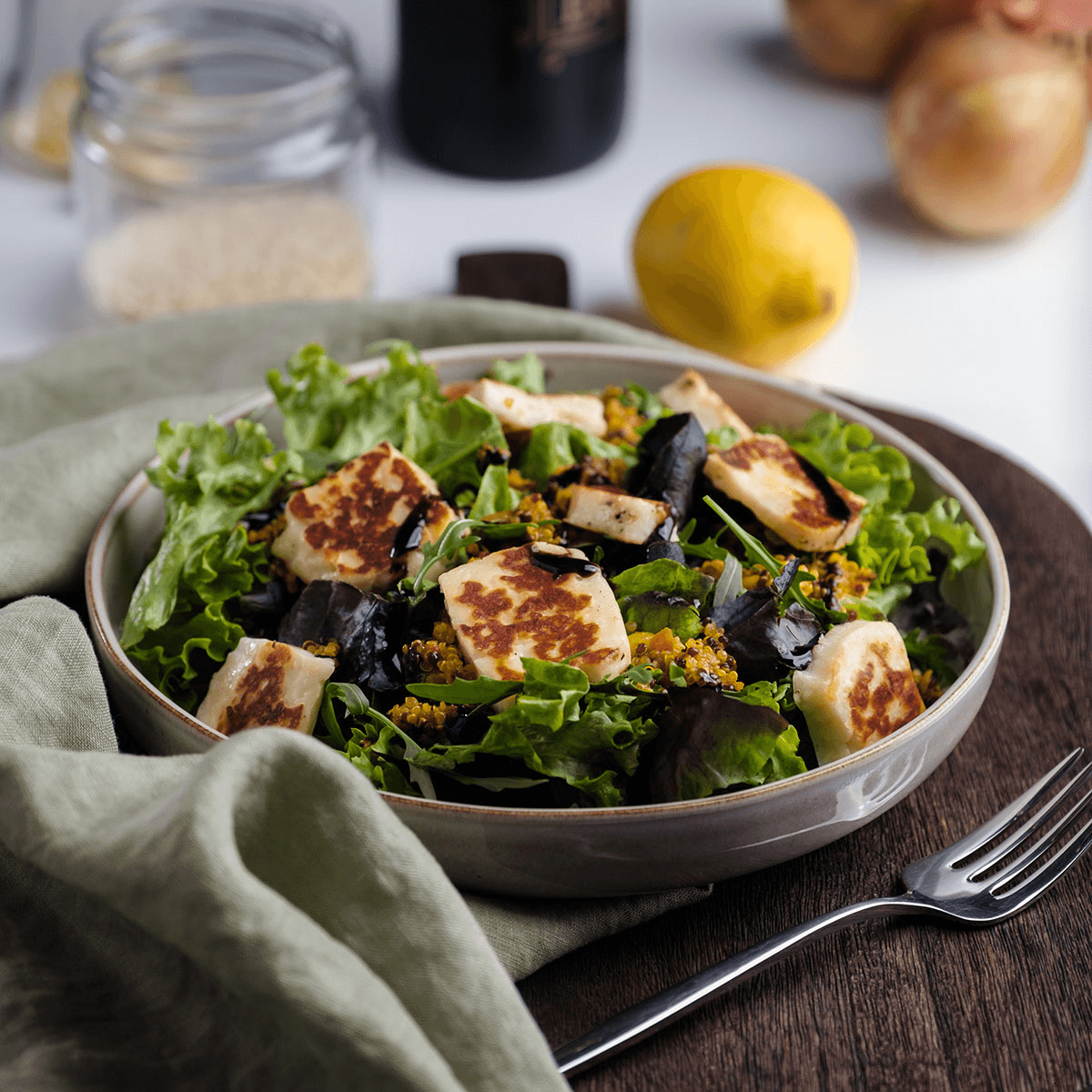 Grilled Halloumi &amp; Quinoa Salad with Balsamic – Urban Meadow Recipe |  |