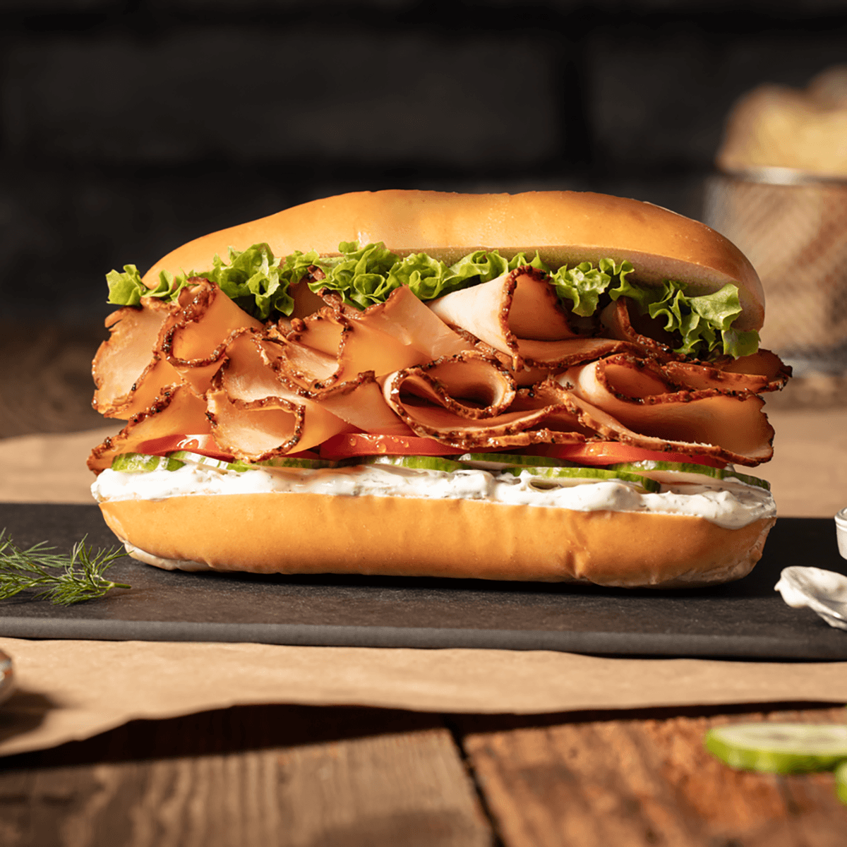 Sweet B’s Honey Barbeque Glazed Chicken Sub with Tzatziki - Boar's Head Recipe |  |