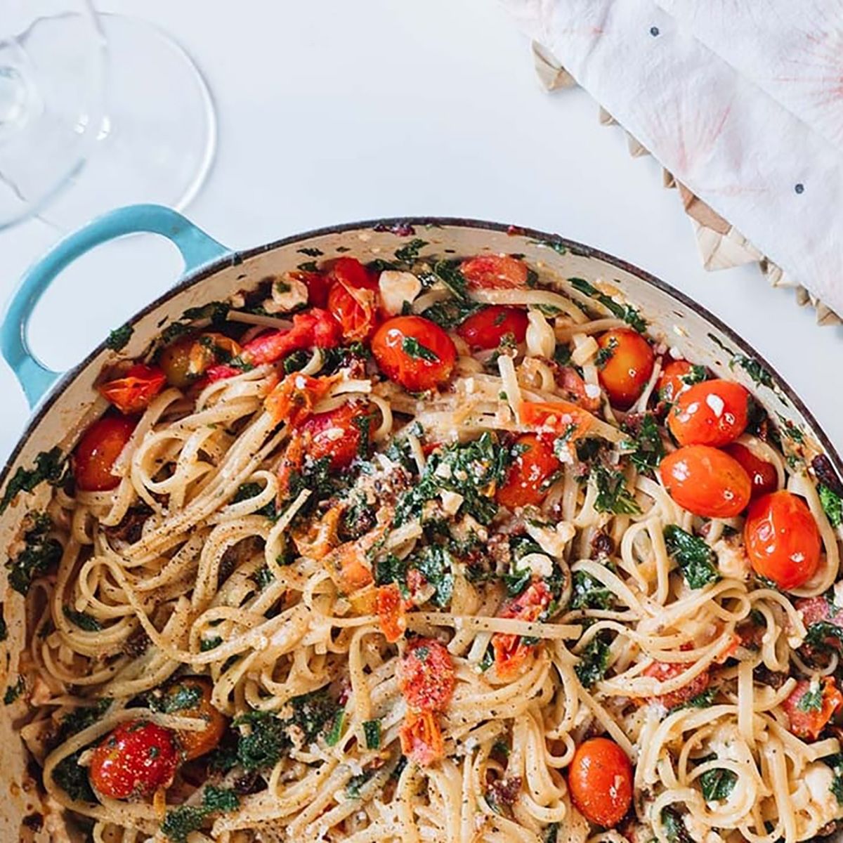 Cherry Tomato &amp; Kale Linguini - Sensei Farms Recipe |  |