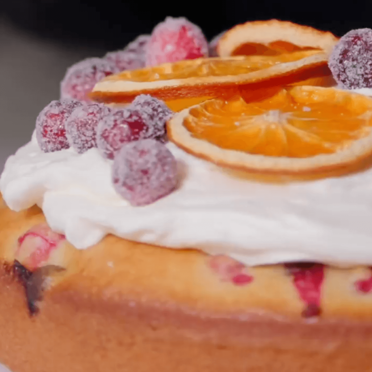 Vallery Lomas' Cranberry Orange Cake Recipe |  |