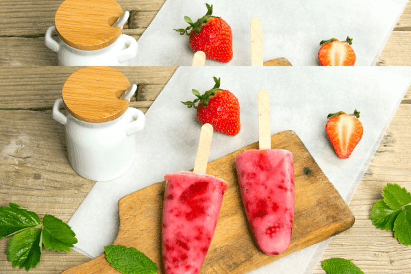 Strawberry Banana Ice Pops (Dairy Free) image