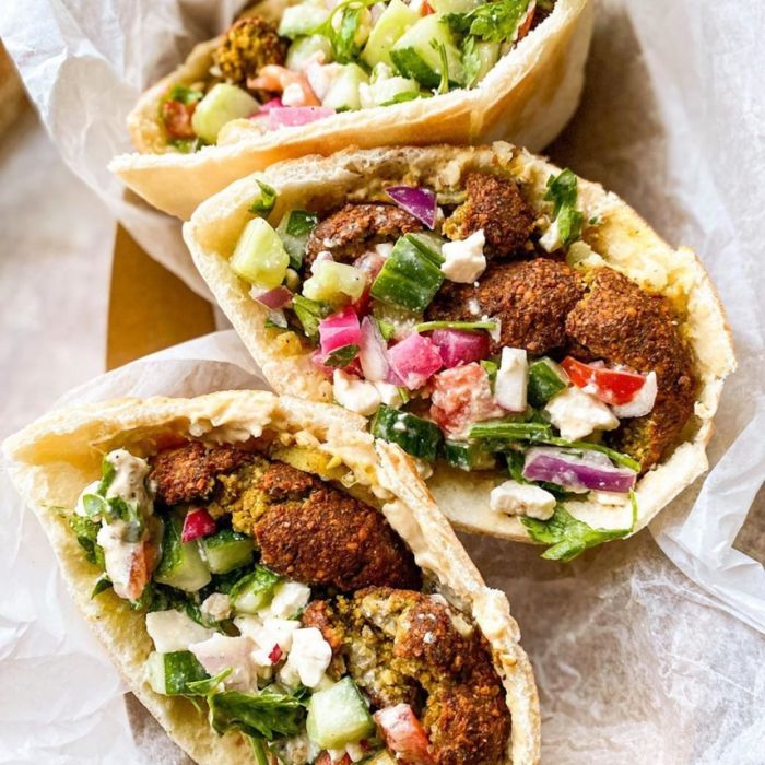 Falafel Pita Sandwich with Tahini Sauce Recipe | undefined | undefined