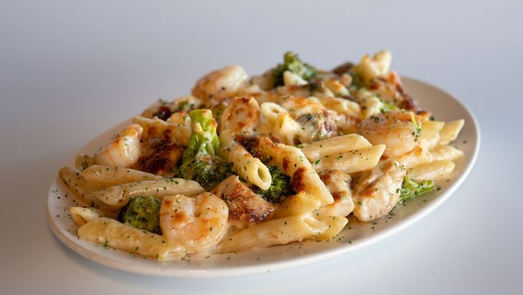 Garlic Chili Shrimp and Broccoli Penne