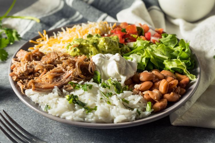 Mexican Pulled Pork Bowl with Cilantro Rice