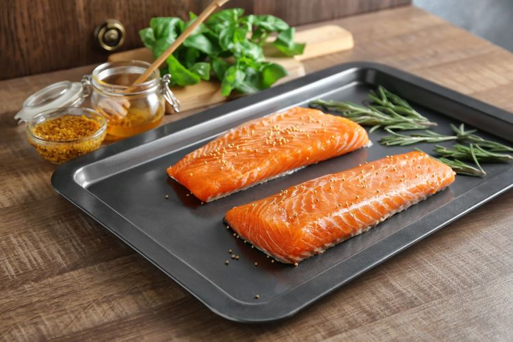 Mustard Glazed Salmon with Herbed Vegetables