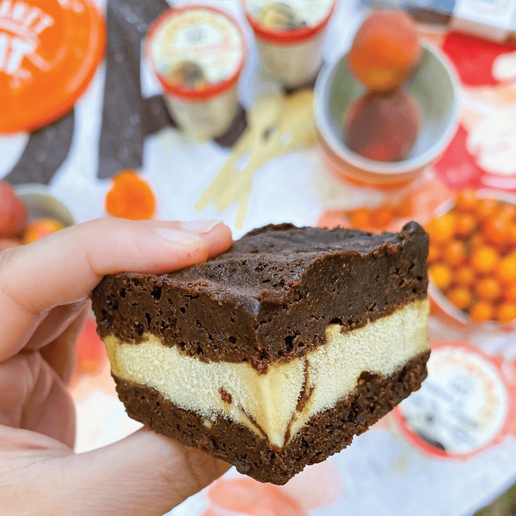 Fudgy Brownie Ice Cream Sandwiches - Planet Oat