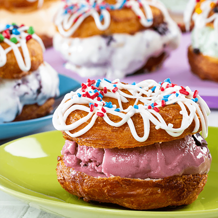 Star-Spangled Ice Cream-Stuffed Donuts