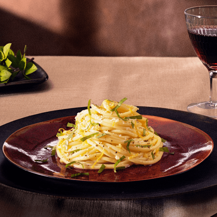 Al Bronzo Bucatini with Lemon, Ginger, Parmigiano & Thai Basil - Barilla