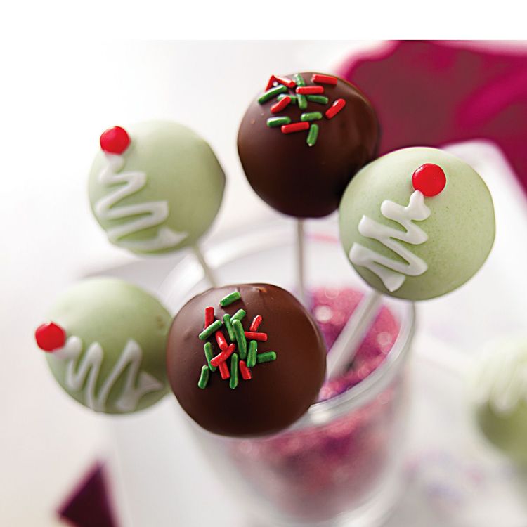 Christmas Tree Cookie Ball Pops - Philadelphia Cream Cheese