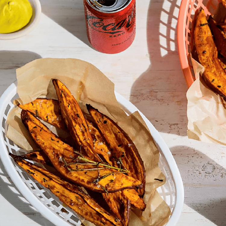 Roasted Sweet Potato Wedges with Hot Honey - Liberty Coke