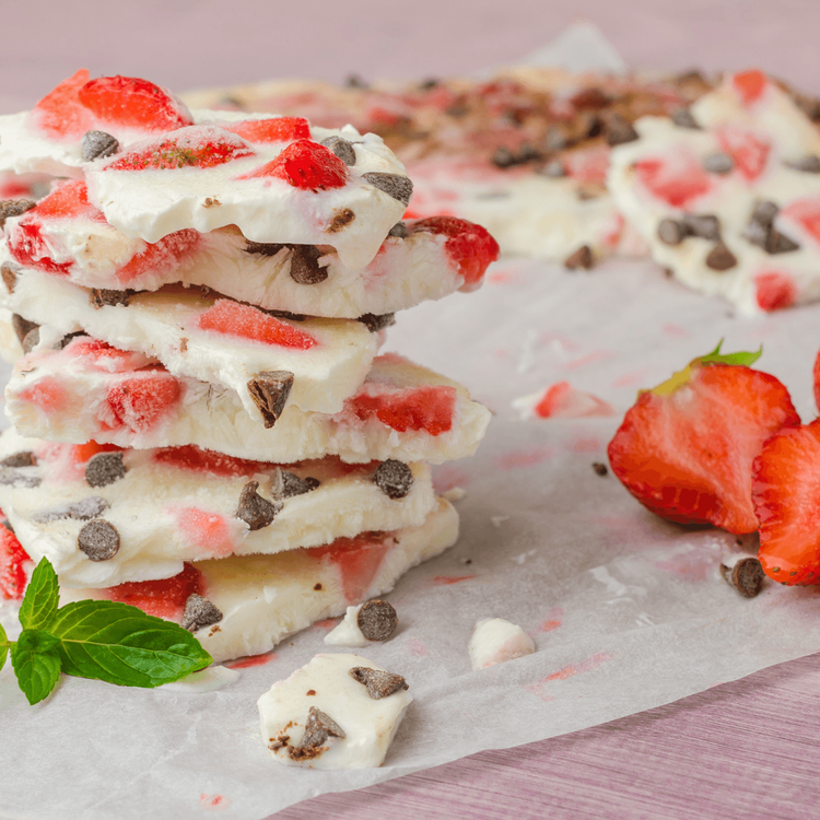 Strawberry and Chocolate Frozen Yogurt Bark - Urban Meadow