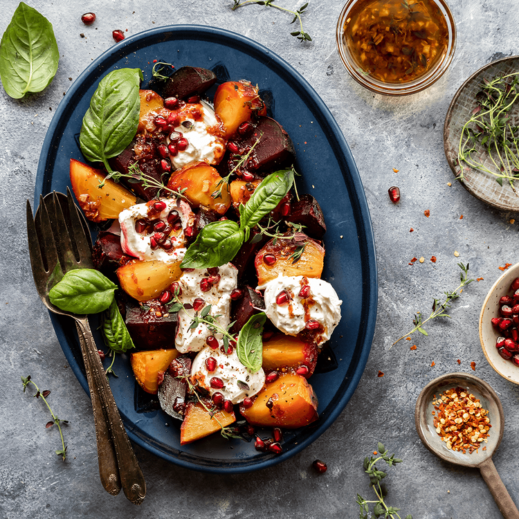 Beets with Burrata and Hot Honey - Urban Meadow