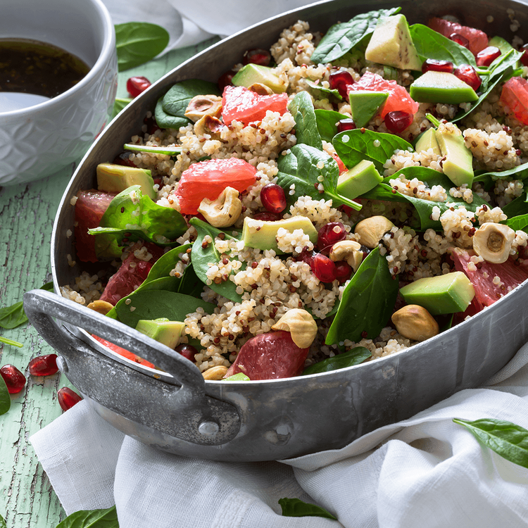 Citrus Quinoa Salad with Avocado & Hazelnuts - Urban Meadow