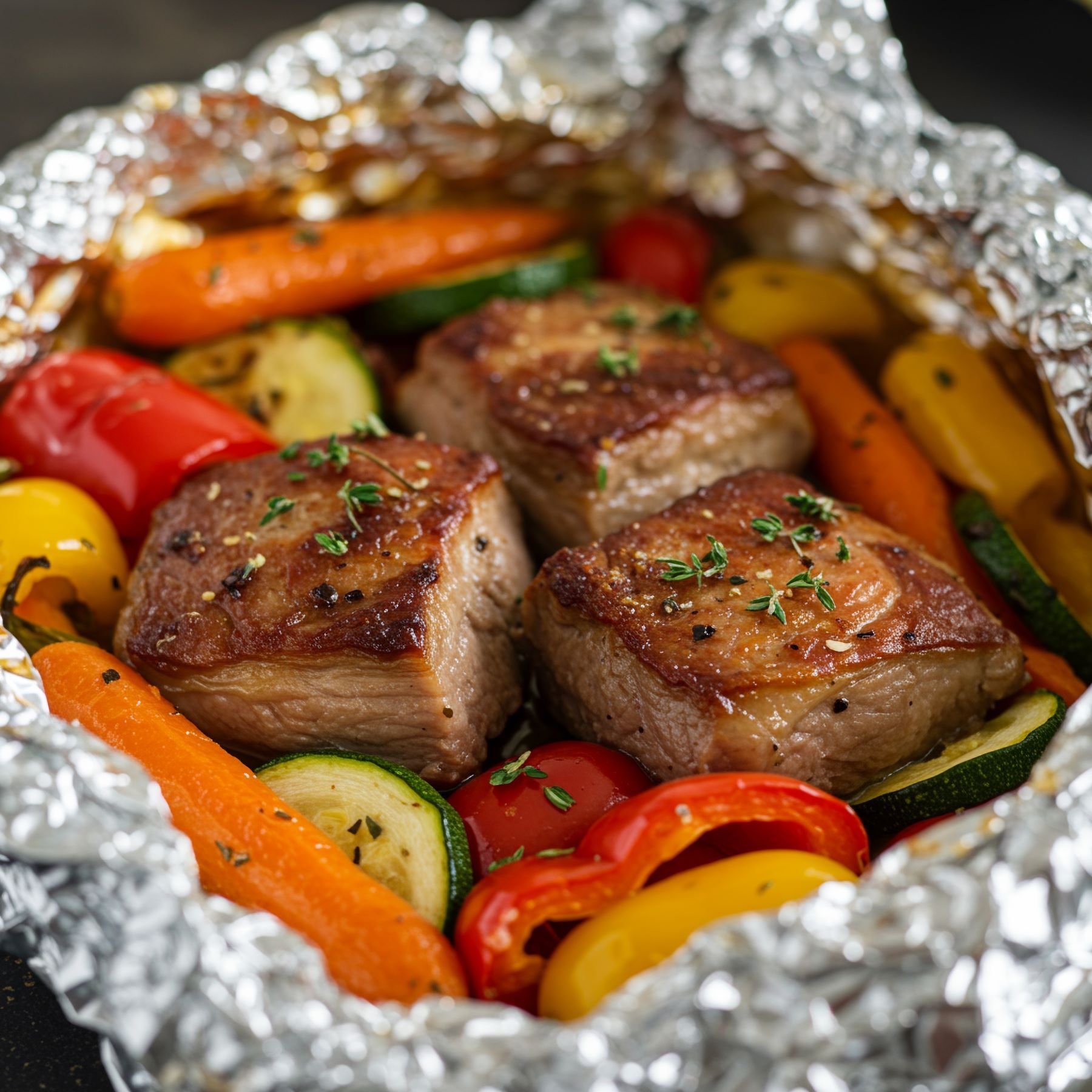 Butter Garlic Herb Steak Foil Packets image