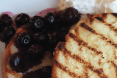 Grilled Pound Cake with Blueberry Compote