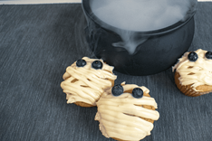 Spooky Blueberry Mummy Muffins